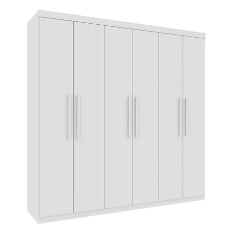 Guarda-Roupa Casal com 6 Portas e 4 Gavetas 219cm Multimóveis CR35493 Neve
