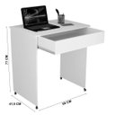 Ver imagem 3 de Escrivaninha Compacta para Notebook Preto com Rodízios e Gaveta