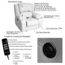 Ver imagem 2 de Poltrona do Papai Reclinável Elétrica com Massagem Magnum Couro (PU) Branco - Gran Belo