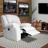 Poltrona do Papai Reclinável Elétrica com Massagem Magnum Couro (PU) Branco - Gran Belo - 7