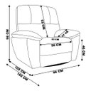 Ver imagem 2 de Poltrona do Papai Reclinável Giratória Armênia Glider Mecânico Couro Azul - Gran Belo