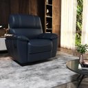 Ver imagem 6 de Poltrona do Papai Reclinável Giratória Armênia Glider Mecânico Couro Azul - Gran Belo