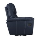 Ver imagem 7 de Poltrona do Papai Reclinável Giratória Armênia Glider Mecânico Couro Azul - Gran Belo