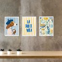 Ver imagem 1 de Kit 3 Quadros Cozinha Italiana La Dolce Vita - Cachorrinho 45x34cm - com Vidro:moldura Branca