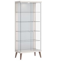 Cristaleira Tifanny Imcal com LED Off White 22811 Pé Retro - 1