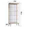 Cristaleira Tifanny Imcal com LED Off White 22811 Pé Retro - 4