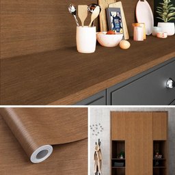 Kit 5 Rolos Papel Parede Lavavel Madeira Massaranduba M3 10m Open Star 32598 - 2