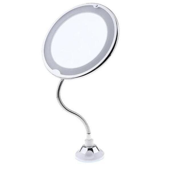 Espelho 17cm Masterpro Aumento 5x LED Flexível com Ventosa Pilhas AAA 360º - 1