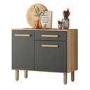 Ver imagem 2 de Balcão para Cozinha Lemon com 2 Portas e 1 Gaveta 91 Cm Freijo/chumbo