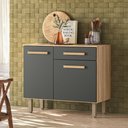 Ver imagem 1 de Balcão para Cozinha Lemon com 2 Portas e 1 Gaveta 91 Cm Freijo/chumbo