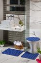 Ver imagem 1 de Kit Tapete Banheiro 3 Peças Azul Cubo Pratik