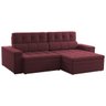 Sofá Retrátil 2,64M Sala de Estar Murai Suede Bordô - Gran Belo - 1