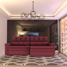 Sofá Retrátil 2,64M Sala de Estar Murai Suede Bordô - Gran Belo - 6