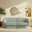 Ver imagem 2 de Sofá Orgânico 03 Lugares 180cm Liz Bouclé Verde Claro - Nexta Casa