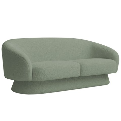 Sofá Orgânico 03 Lugares 180cm Liz Bouclé Verde Claro - Nexta Casa