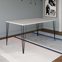 Ver imagem 1 de Mesa de Jantar Elen Retangular Tampo de Madeira 140x80cm Branco