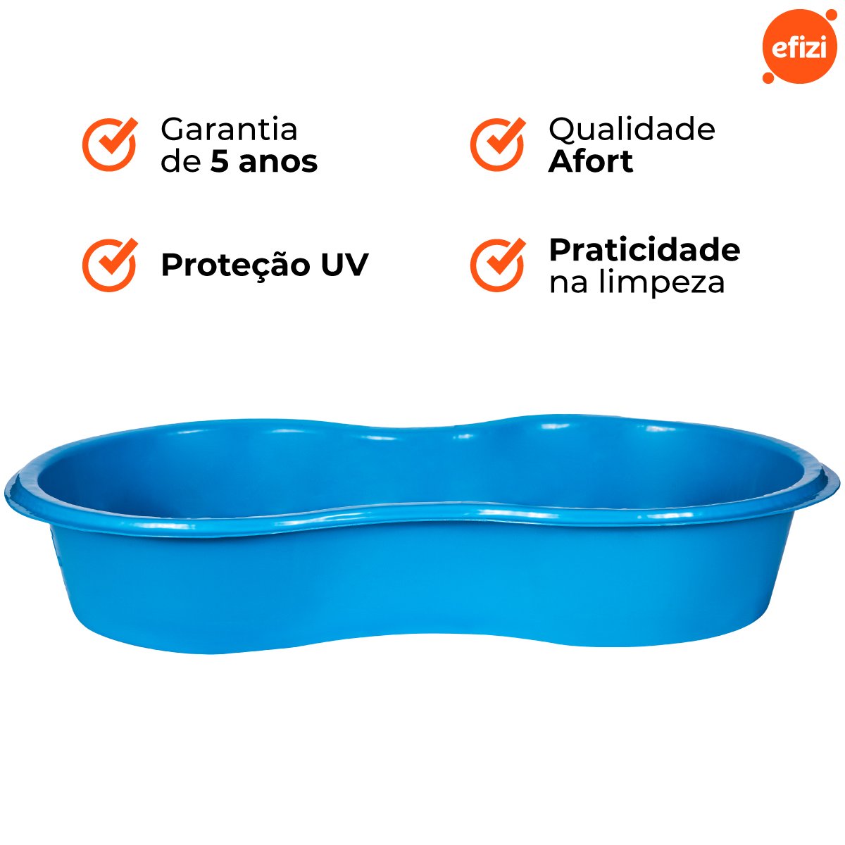 Caixa Piscina Feijão 100 Litros Azul Afort - 5