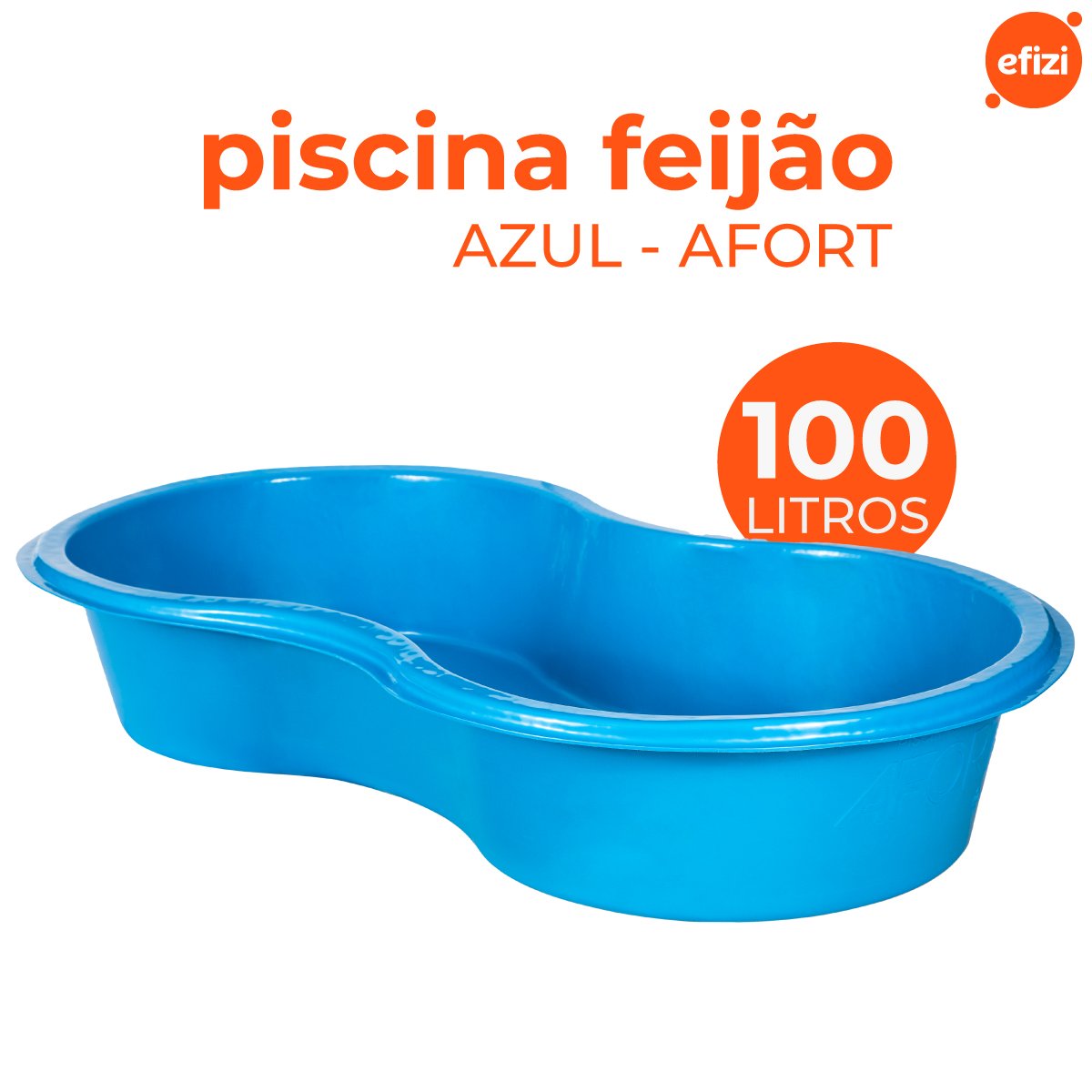 Caixa Piscina Feijão 100 Litros Azul Afort - 2