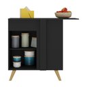 Ver imagem 4 de Balcão Cozinha de Canto 1 Porta Veneza Multimóveis V3743 Preto/Dourado