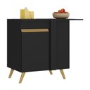 Ver imagem 1 de Balcão Cozinha de Canto 1 Porta Veneza Multimóveis V3743 Preto/Dourado