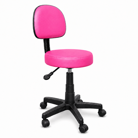 Mocho Nice Rosa Pink Giratório com Encosto e Regulagem de Altura a Gás - Barão Das Cadeiras