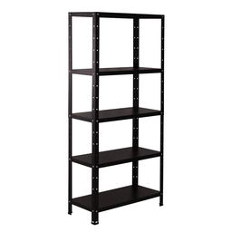 Estante Armario de Aço 135cm Altura 5 Bandejas Preto P/150kg - 1