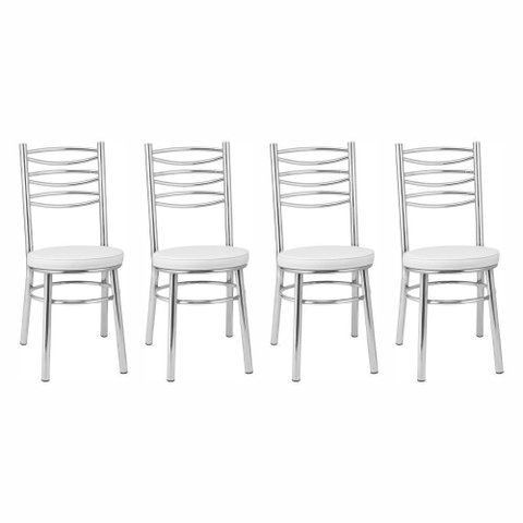 Kit 4 Cadeiras Cc34 Cromadas Debrum Treparoni