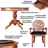 Conjunto Mesa e Poltrona de Jogos Carteado 4 Lugares J-Bonomo e Teseu Redonda Tampo Reversível Com - 8
