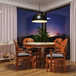 Conjunto Mesa e Poltrona de Jogos Carteado 4 Lugares J-Bonomo e Teseu Redonda Tampo Reversível Com - 5
