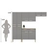 Armário de Cozinha Completa Mdf 10 Portas 2 Gavetas Nala Plus - Freijó/gris - 4