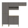 Armário de Cozinha Completa Mdf 10 Portas 2 Gavetas Nala Plus - Freijó/gris - 9