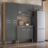 Armário de Cozinha Completa Mdf 10 Portas 2 Gavetas Nala Plus - Freijó/gris - 1