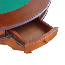 Mesa de Jogos Carteado 4 Lugares J-bonomo Redonda Tampo Reversível com Gavetas e Porta Copos - 6
