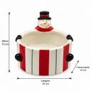 Ver imagem 3 de Bowl Natalino em Porcelana com Boneco de Neve em Relevo para Mesa de Natal a: 10cm L: 14cm C: 14cm