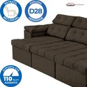 Ver imagem 2 de Sofá 3 Lug Retrátil Reclinável Glamour 2,25m Suede Café- Ws