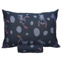 Ver imagem 1 de Jogo de Cama Portallar Solteiro Malha Mista Estampado Disney Stitch Pedras 2 Pçs Azul