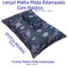 Jogo de Cama Portallar Solteiro Malha Mista Estampado Disney Stitch Pedras 2 Pçs Azul - 5