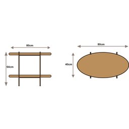 Mesa Lateral Madeira Tauari Arya Noce - Jowanel - 2