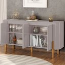 Ver imagem 3 de Balcão Buffet Imbassaí 4 Portas 2 Prateleiras Off White - Móveis Bechara