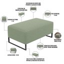 Ver imagem 3 de Puff Decorativo Sala De Estar Cléo 90cm Base De Ferro Preto W01 Bouclê Oliva - Lyam Decor