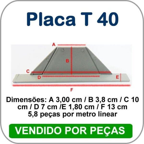 Placa de fechamento para telha Trapézio 40 Kit 100 PÇ - 2