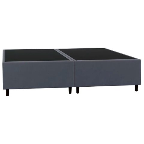 Base Cama Box Casal Queen 158cm Bipartido Hit I02 Suede Cinza - Mpozenato