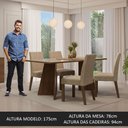 Ver imagem 3 de Conjunto Sala de Jantar Mesa Tampo de Vidro 4 Cadeiras Rustic/crema/imperial Taylor Madesa