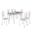 Ver imagem 2 de Conjunto Sala de Jantar com 6 Cadeiras Lívia Branco/Arabesco