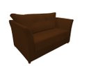 Ver imagem 2 de Namoradeira Decorativa Isis Suede Marrom Pés Madeira Ms Decor