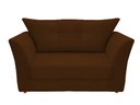 Ver imagem 1 de Namoradeira Decorativa Isis Suede Marrom Pés Madeira Ms Decor