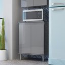 Ver imagem 2 de Balcão / Bancada / Armário Para Microondas Pés Elevados Anti-umidade Prateleira Interna Com Amplo Es