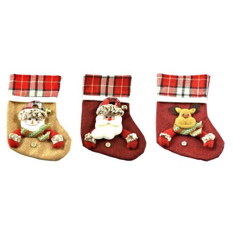 Kit Bota Natal Papai Noel, Boneco de Neve e Rena Pelúcia 25cm 3 Peças
