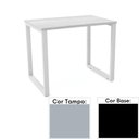 Ver imagem 1 de Mesa De Escritório Pé Tubular Pe25 Em Mdp 90 X 45 Cm Cinza Com Base Preta