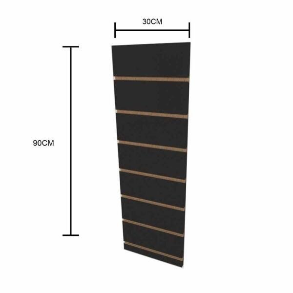 Painel para ganchos, ideal para lojas preto 90(A)x30(C)cm sem ganchos